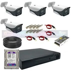 پکیج 4 دوربین مداربسته فول اچ دی هوشمند 4522 با دید در شب